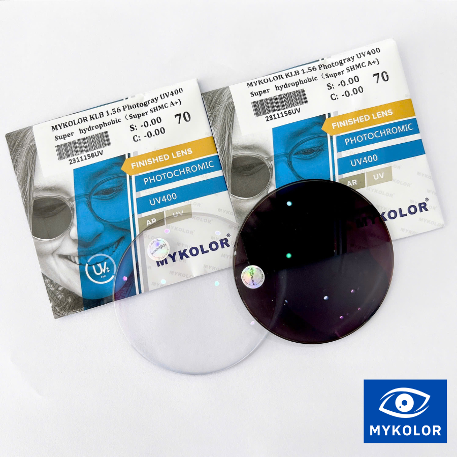 Tròng Kính Đổi Màu Mykolor KLB 1.56 Photogray UV400 – Bảo Vệ Đôi Mắt Toàn Diện