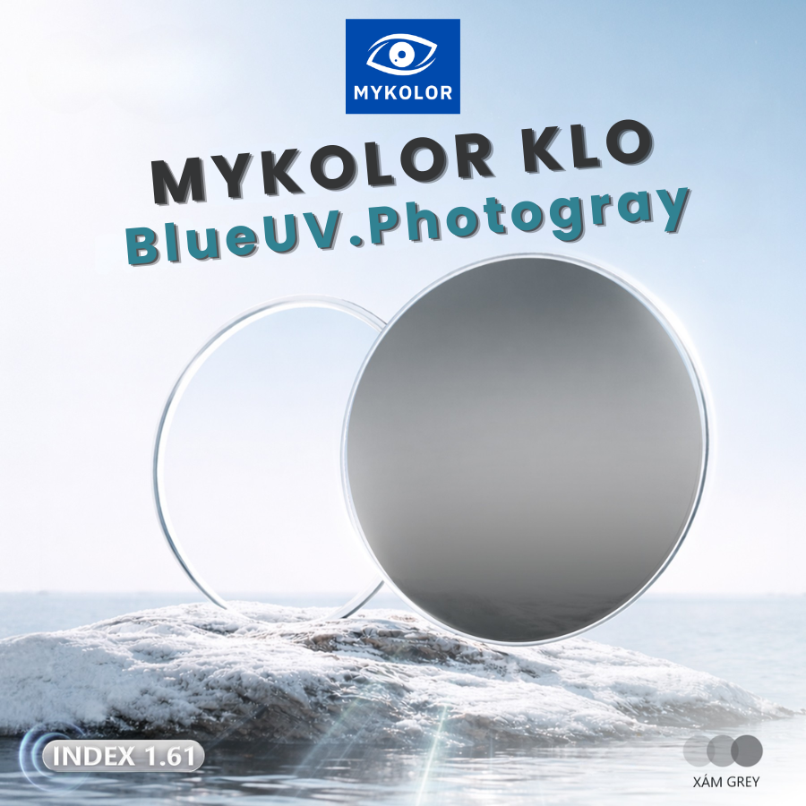 Tròng kính Mykolor KLO 1.61 BlueUV.Photogray tại Tony Luxury – Giải pháp đổi màu & bảo vệ mắt toàn diện