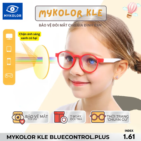 Tròng Kính Mykolor KLE 1.61 BlueControl.Plus – Giải Pháp Bảo Vệ Mắt Trước Ánh Sáng Xanh