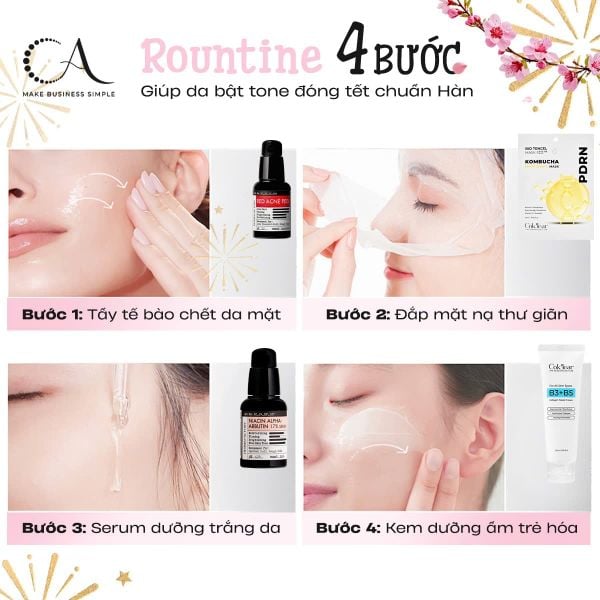 Routine 4 bước giúp da bật tông đón Tết 2026 theo chuẩn Hàn Quốc