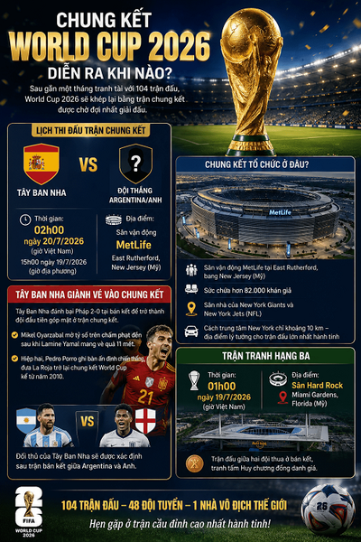 Chung kết World Cup 2026 diễn ra khi nào? Cập nhật lịch thi đấu mới nhất