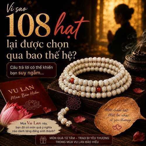 Chuỗi 108 hạt có ý nghĩa gì? Vì sao ngày càng nhiều người chọn chuỗi 108 hạt trong mùa Vu lan