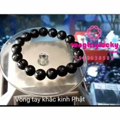 vòng tay đá lu thống, đá khắc kinh phật, lục tự đại minh. Om Mani Padme Hum