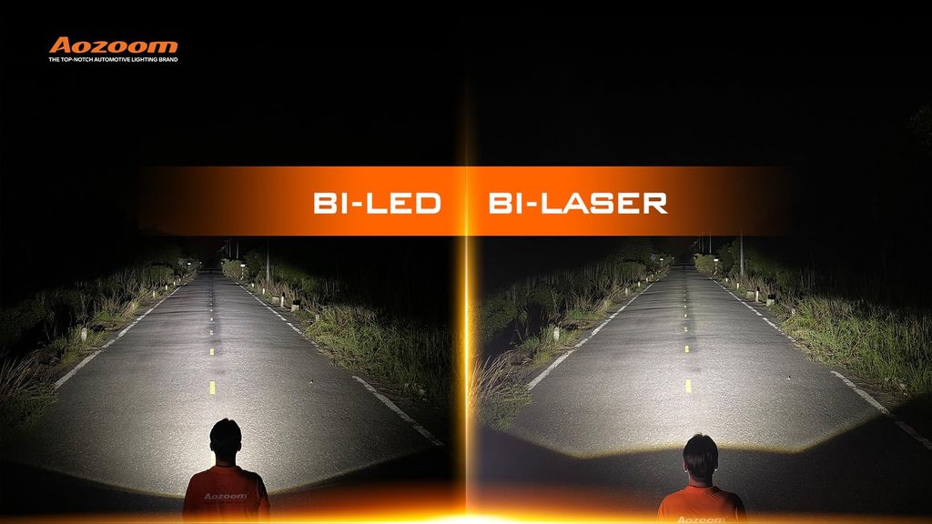 Real-world lighting comparison between Bi-LED and Bi-Laser