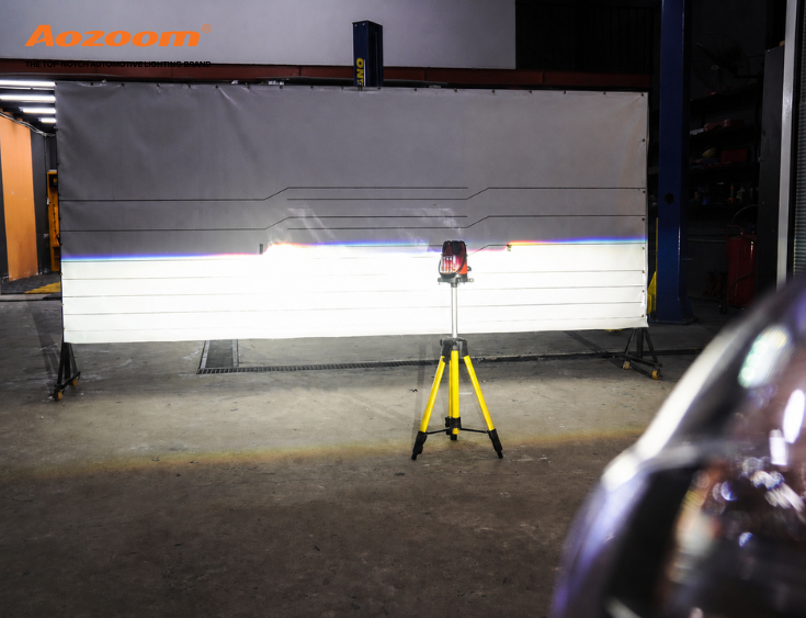 Headlight cutoff line is the sharp physical border between the bright