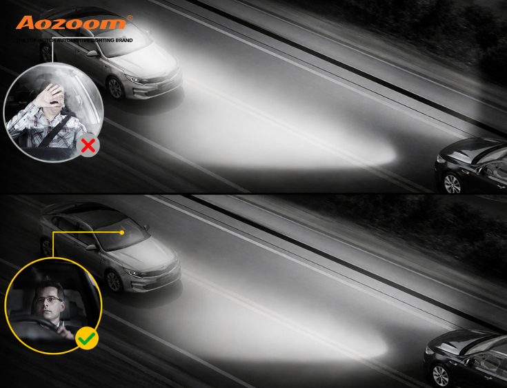 A clear cutoff line improves road visibility while reducing glare for oncoming drivers