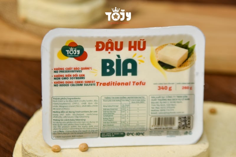 Đậu hũ bìa Tojy Foods đông tụ bằng muối nigari tốt cho sức khỏe