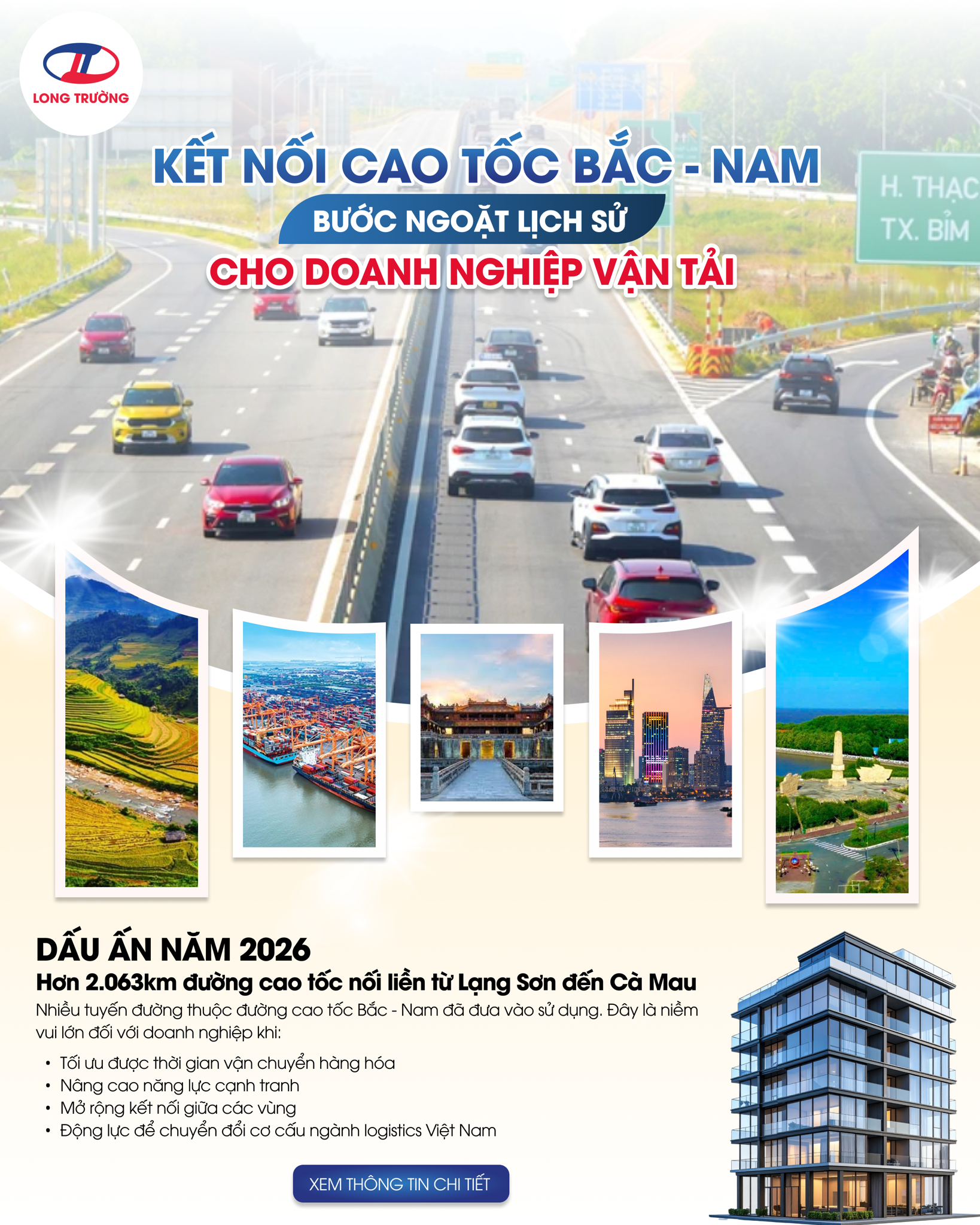 KẾT NỐI CAO TỐC BẮC - NAM, BƯỚC NGOẶT LỊCH SỬ CHO DOANH NGHIỆP VẬN TẢI