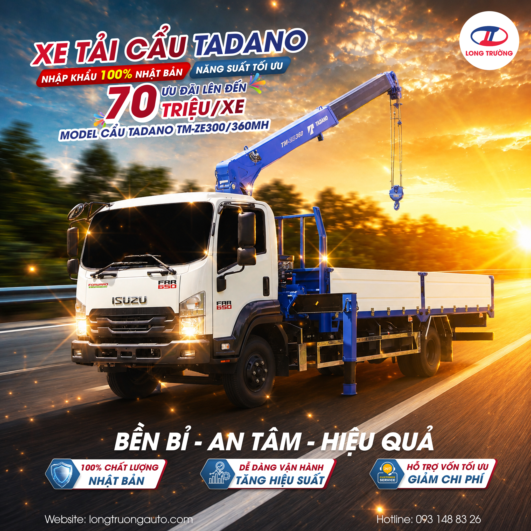 ĐÓN ƯU ĐÃI KHỦNG CÙNG XE TẢI CẨU TADANO NHẬP KHẨU 100% NHẬT BẢN 🇯🇵