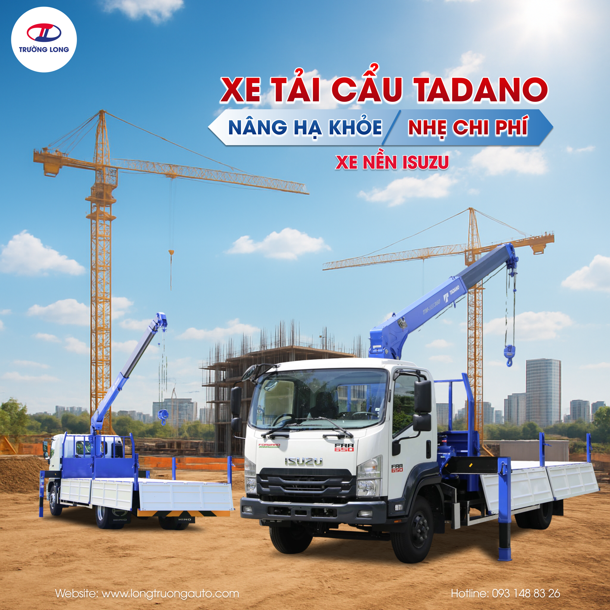 Ưu điểm của cần cẩu Tadano lắp đặt trên xe Isuzu