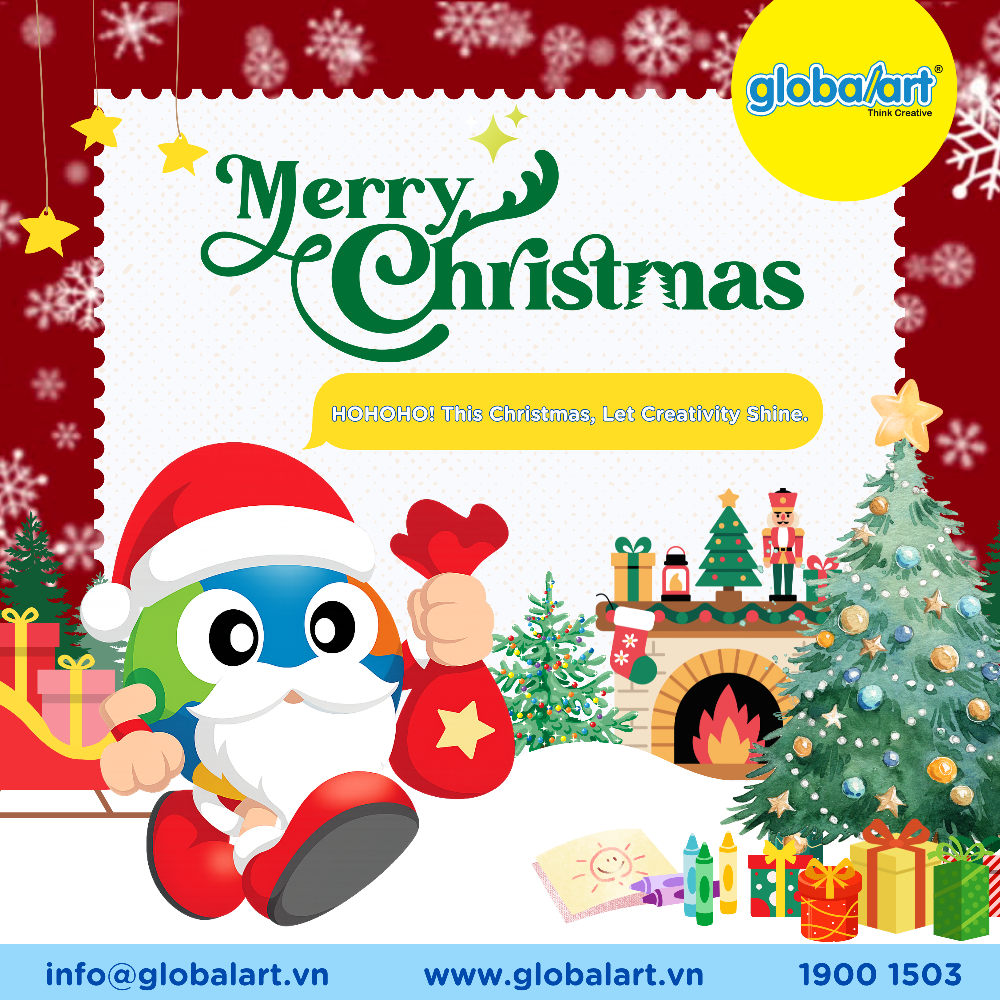 🎅 Ho Ho Ho ~ Globbie chúc bé Giáng Sinh an lành và ấm áp!