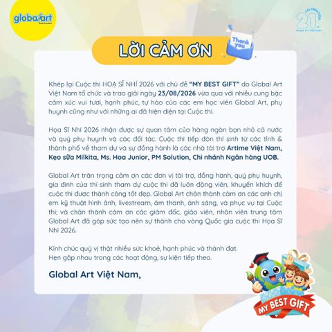 💛 LỜI CẢM ƠN ĐẾN TỪ GLOBAL ART VIỆT NAM 💛