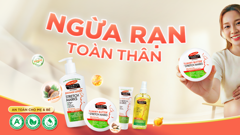 Hướng dẫn sử dụng: Trọn bộ sản phẩm ngăn ngừa rạn da Palmer's