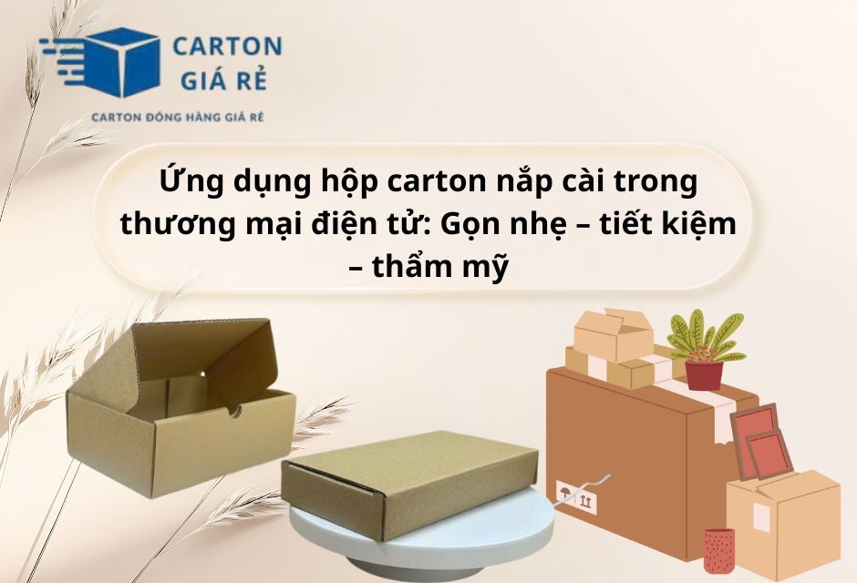 Ứng dụng hộp carton nắp cài trong thương mại điện tử: Gọn nhẹ – tiết kiệm – thẩm mỹ