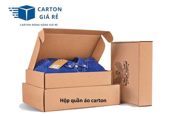 Hộp carton nắp cài đóng hàng shop quần áo -Cartongiare