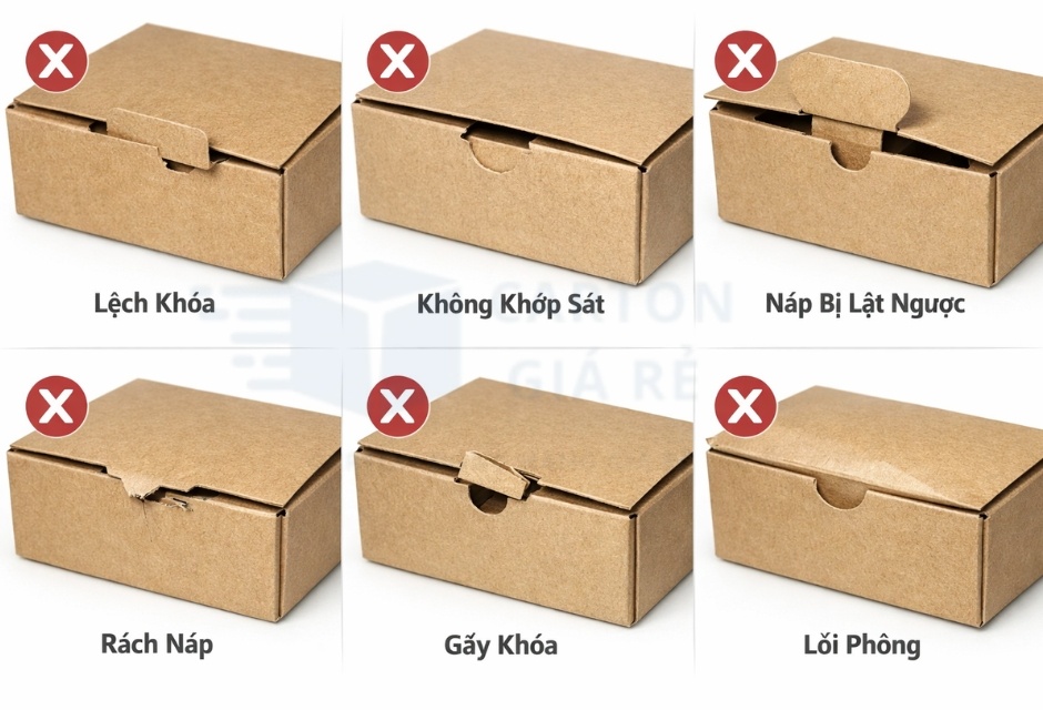 Những lỗi thường gặp khi đóng hộp carton nắp cài và cách khắc phục