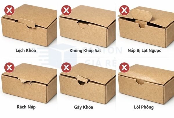 Những lỗi thường gặp khi đóng hộp carton nắp cài và cách khắc phục