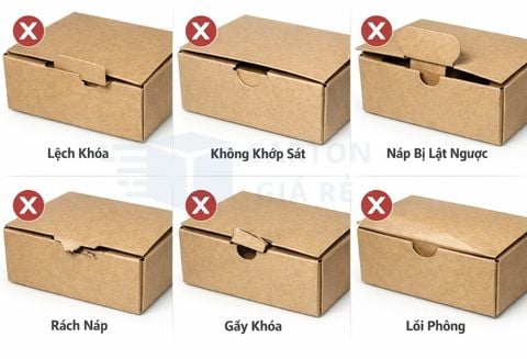 Những lỗi thường gặp khi đóng hộp carton nắp cài và cách khắc phục