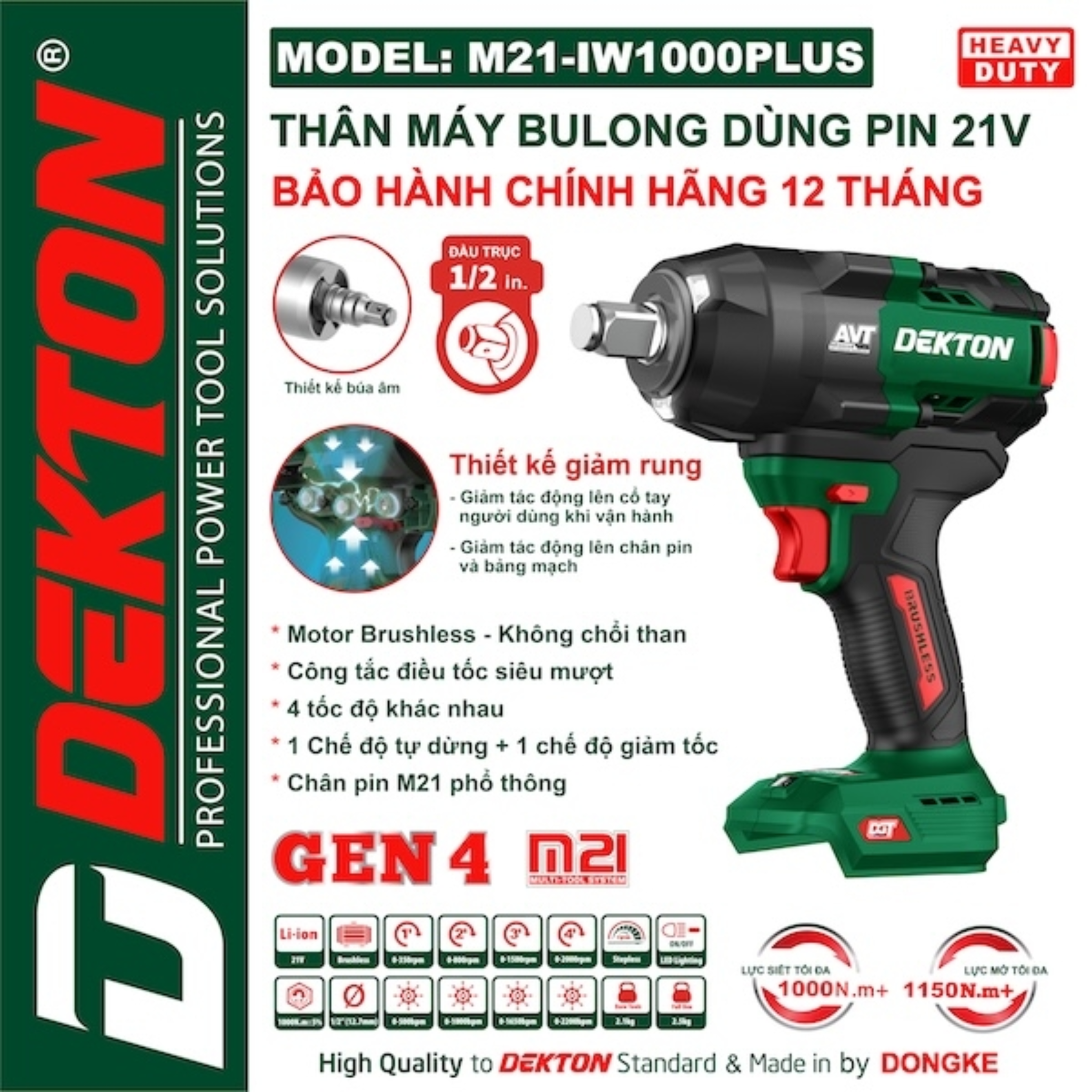 Máy Siết Mở Bulong Dekton M21-IW1001XPLUS