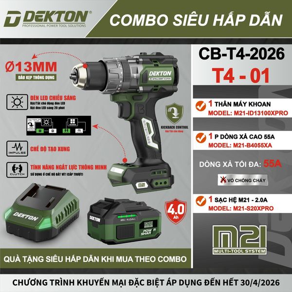 Combo máy khoan Dekton M21-ID13100