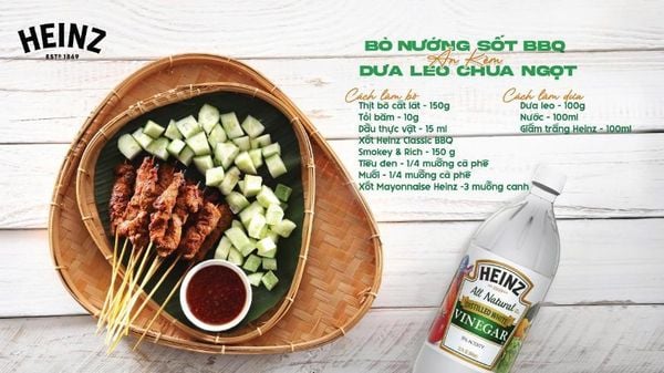 BÒ NƯỚNG SỐT BBQ & DƯA LEO NGÂM CHUA NGỌT