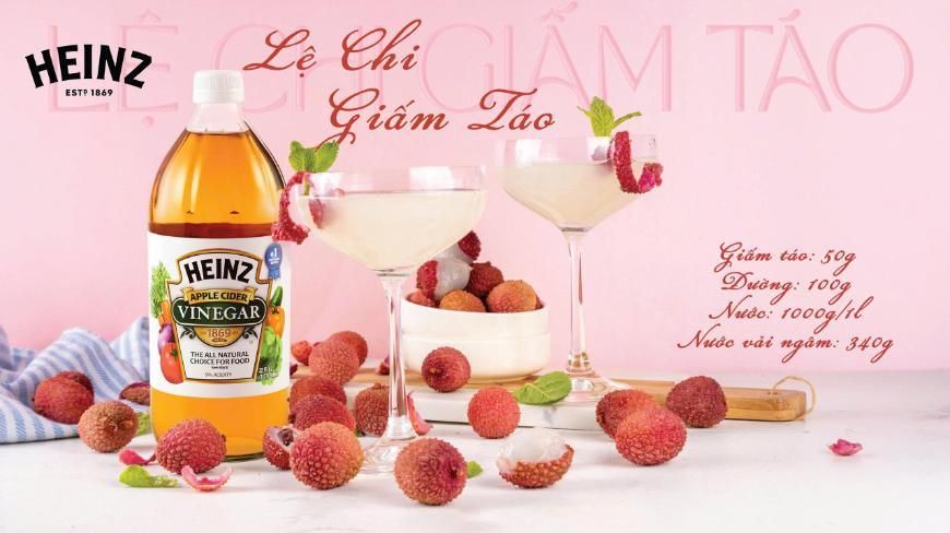 Lệ Chi Giấm Táo – Thức uống thanh mát với giấm táo Heinz
