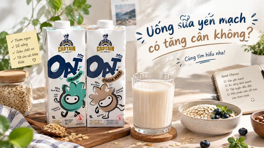 Uống sữa yến mạch có tăng cân không?