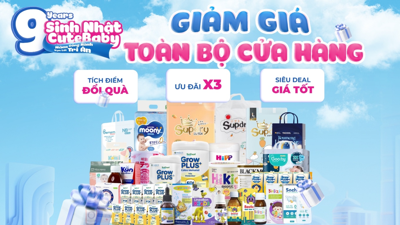 MỪNG SINH NHẬT CUTEBABY 9  TUỔI (6 -14/9)