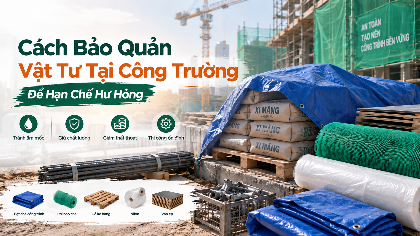 Cách Bảo Quản Vật Tư Tại Công Trường Để Hạn Chế Hư Hỏng