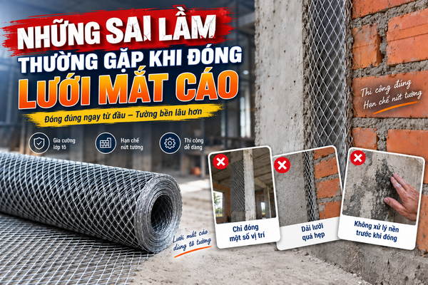Tường Gạch Tiếp Giáp Cột Bê Tông Có Cần Đóng Lưới Mắt Cáo Không?