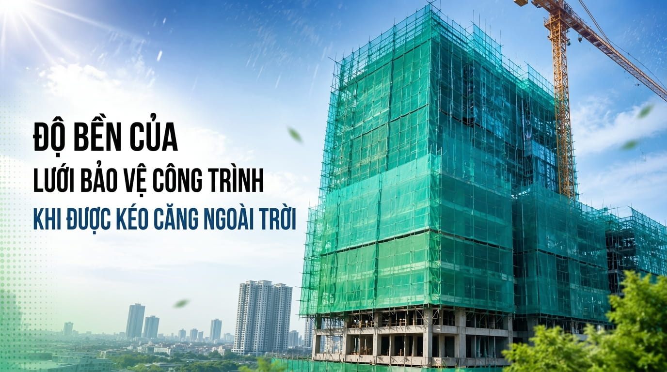 ĐỘ BỀN CỦA LƯỚI BẢO VỆ CÔNG TRÌNH KHI ĐƯỢC KÉO CĂNG NGOÀI TRỜI