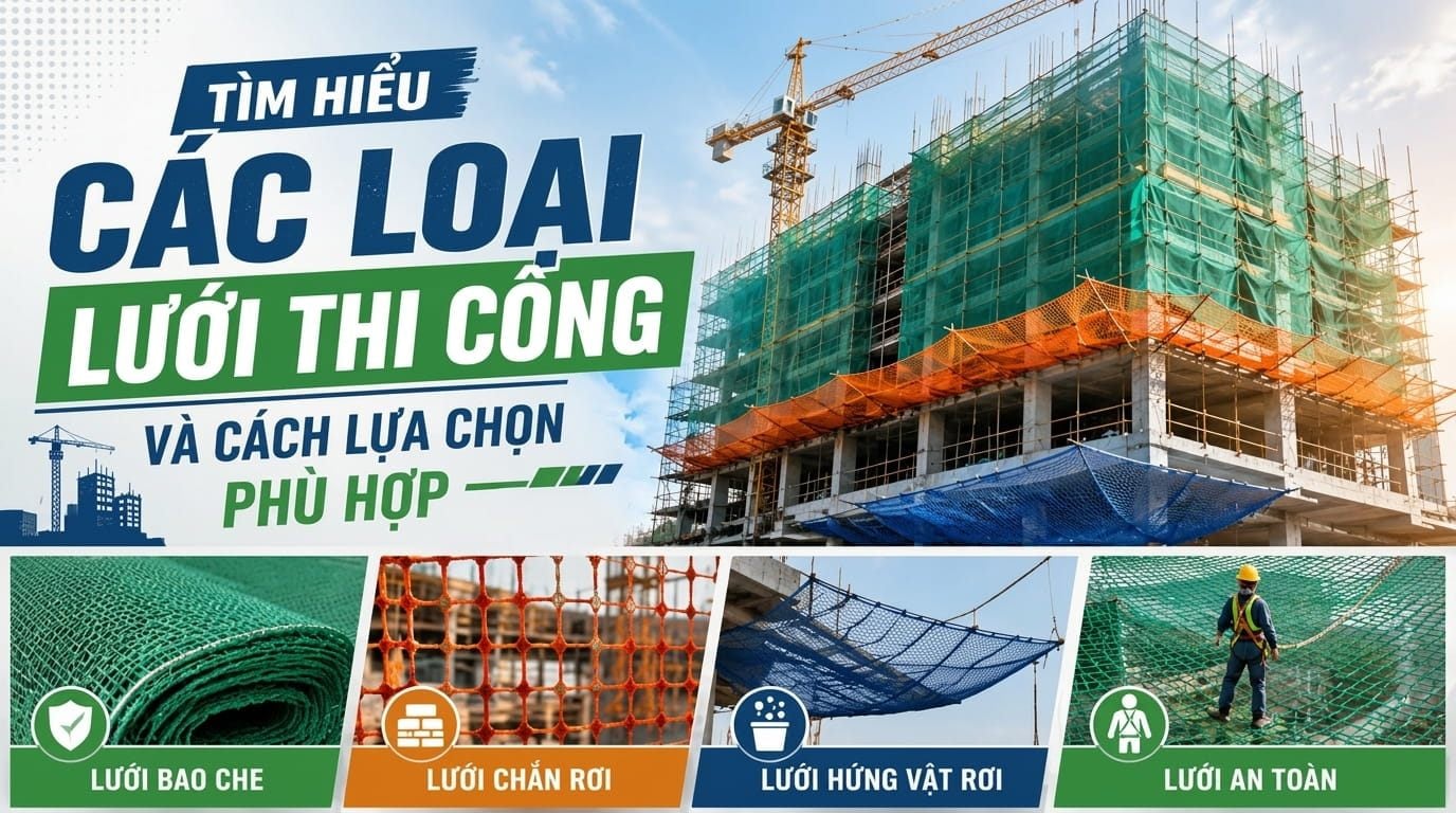 TÌM HIỂU CÁC LOẠI LƯỚI THI CÔNG VÀ CÁCH LỰA CHỌN PHÙ HỢP