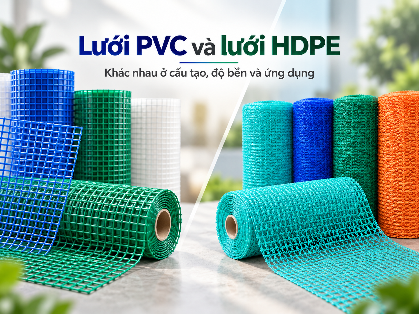 [SO SÁNH] Lưới PVC Và Lưới HDPE: Khác Nhau Ở Cấu Tạo, Độ Bền Và Ứng Dụng