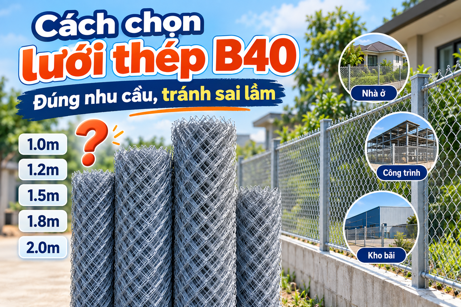 Nên Chọn Lưới Thép B40 Cao Bao Nhiêu? Hướng Dẫn Theo Từng Nhu Cầu