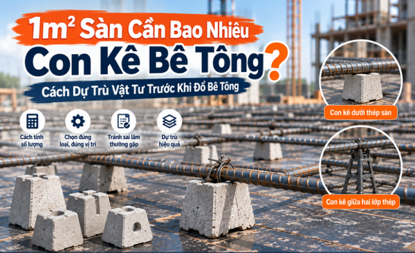 1m² Sàn Cần Bao Nhiêu Con Kê Bê Tông? Cách Dự Trù Vật Tư Trước Khi Đổ Bê Tông