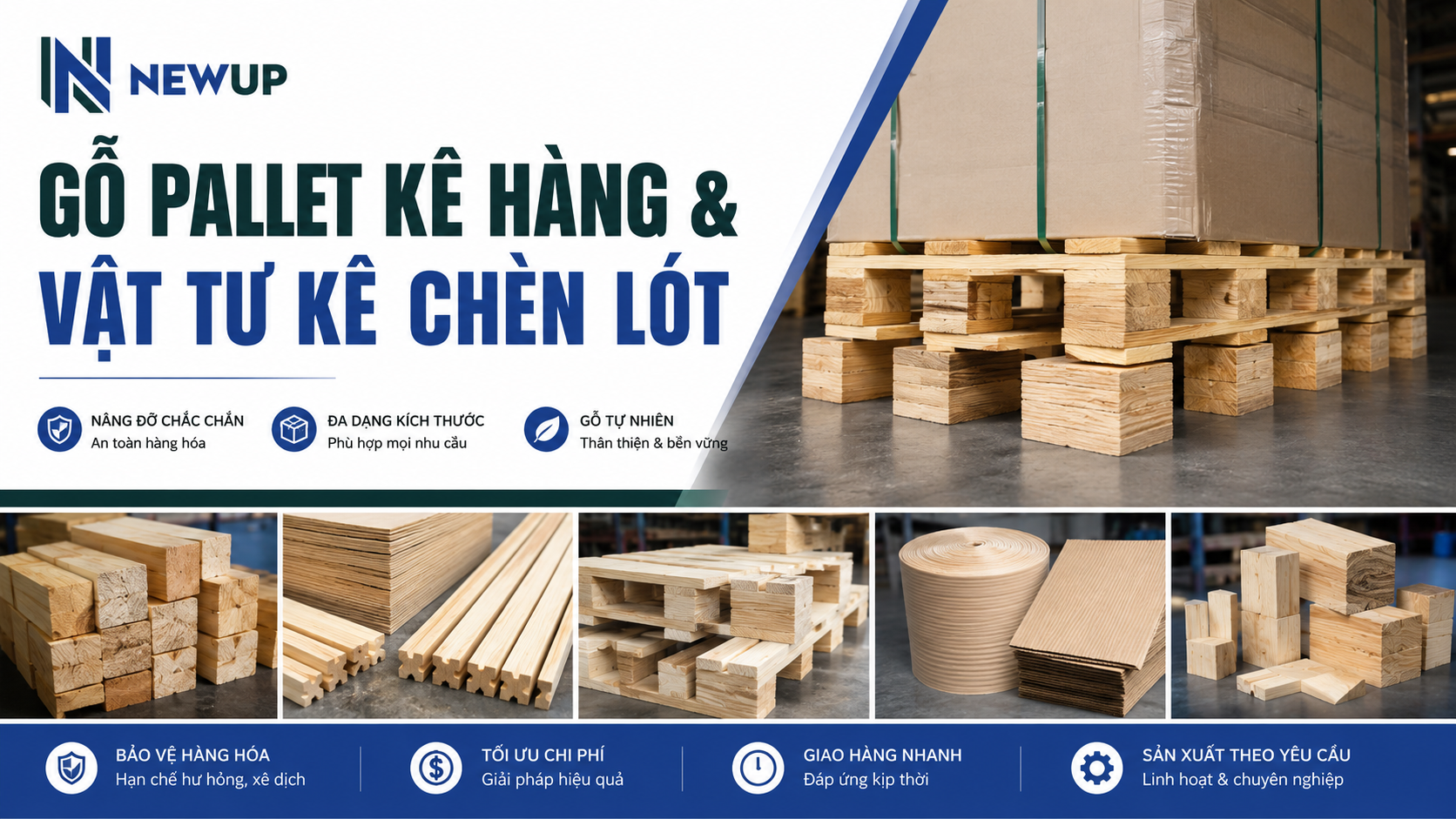 GỖ PALLET KÊ HÀNG VÀ VẬT TƯ KÊ CHÈN LÓT