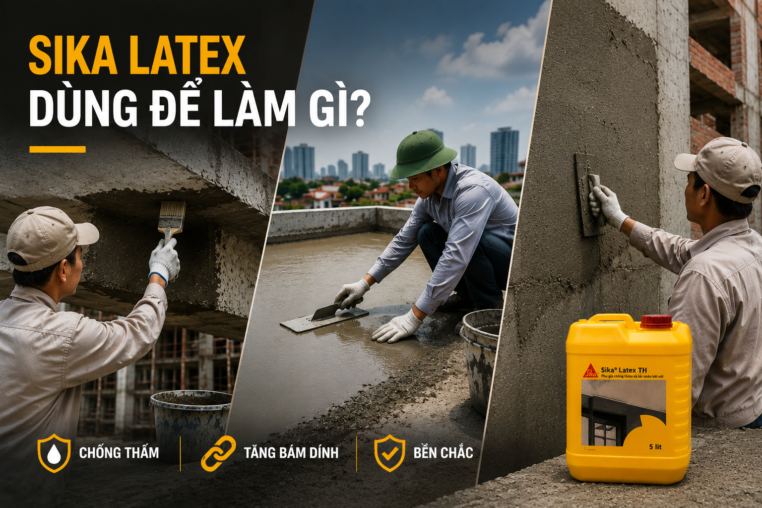 SIKA LATEX CÓ CHỐNG THẤM TỐT KHÔNG ? ỨNG DỤNG THỰC TẾ TRONG XÂY DỰNG