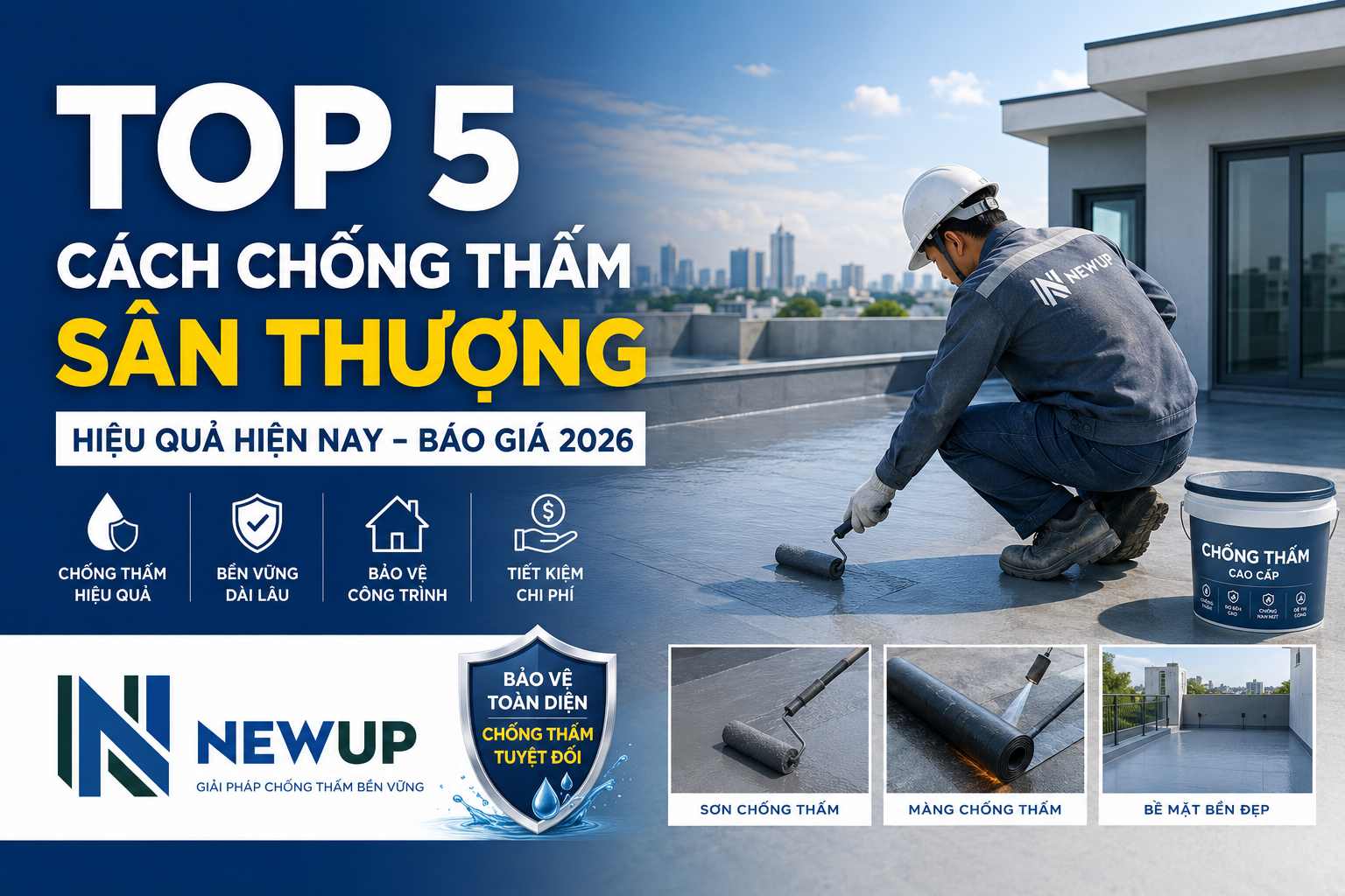 TOP 5 CÁCH CHỐNG THẤM SÂN THƯỢNG HIỆU QUẢ HIỆN NAY – BÁO GIÁ 2026