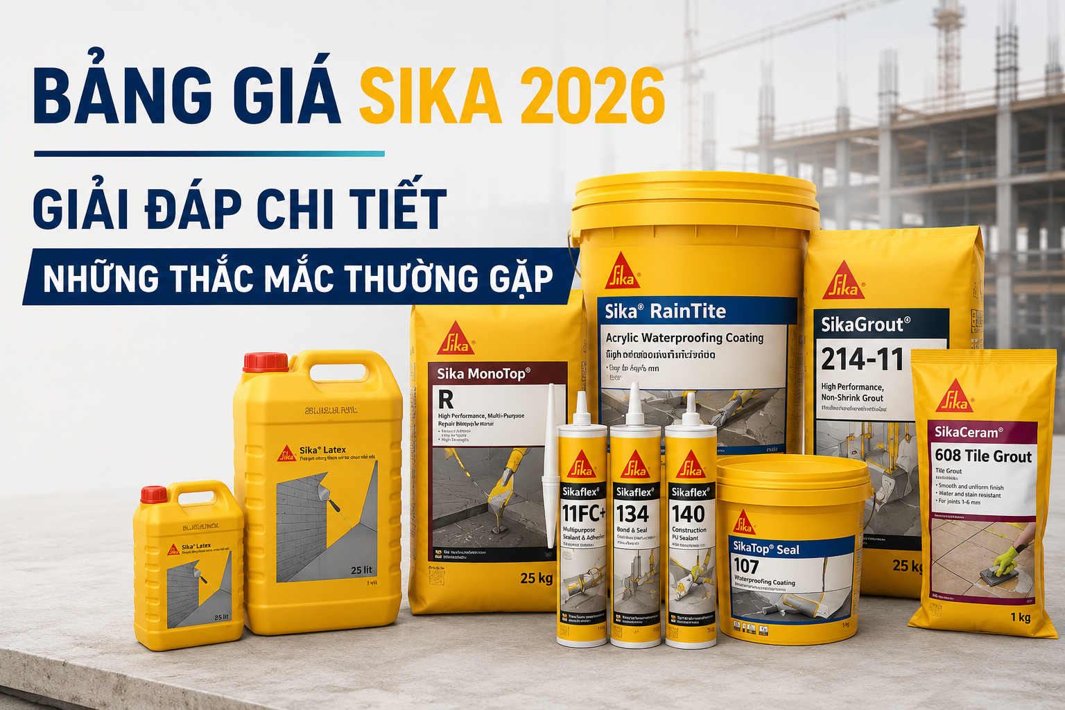 Bảng Giá Sika 2026: Giải Đáp Chi Tiết Những Thắc Mắc Thường Gặp