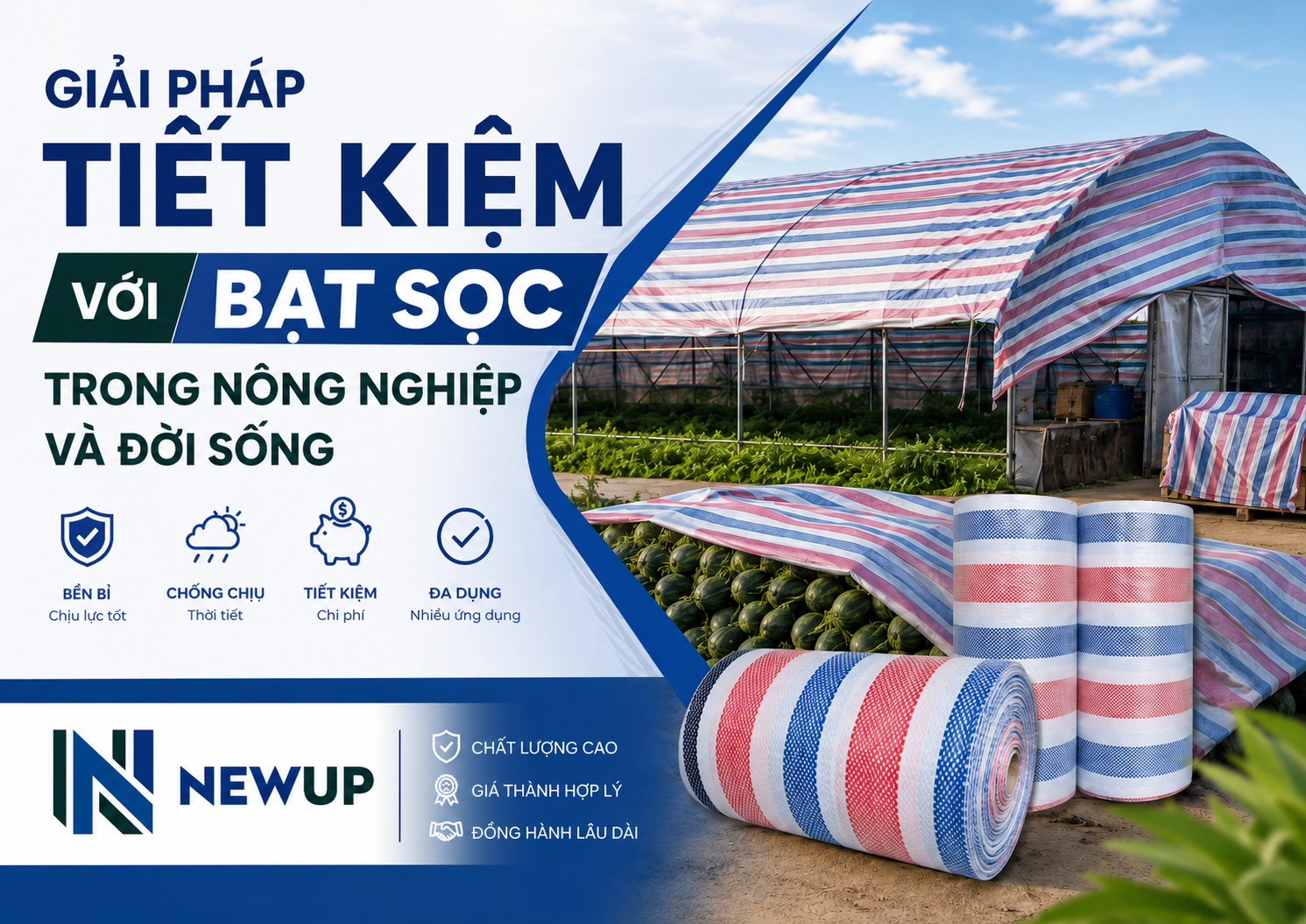 GIẢI PHÁP TIẾT KIỆM VỚI BẠT SỌC TRONG NÔNG NGHIỆP VÀ ĐỜI SỐNG