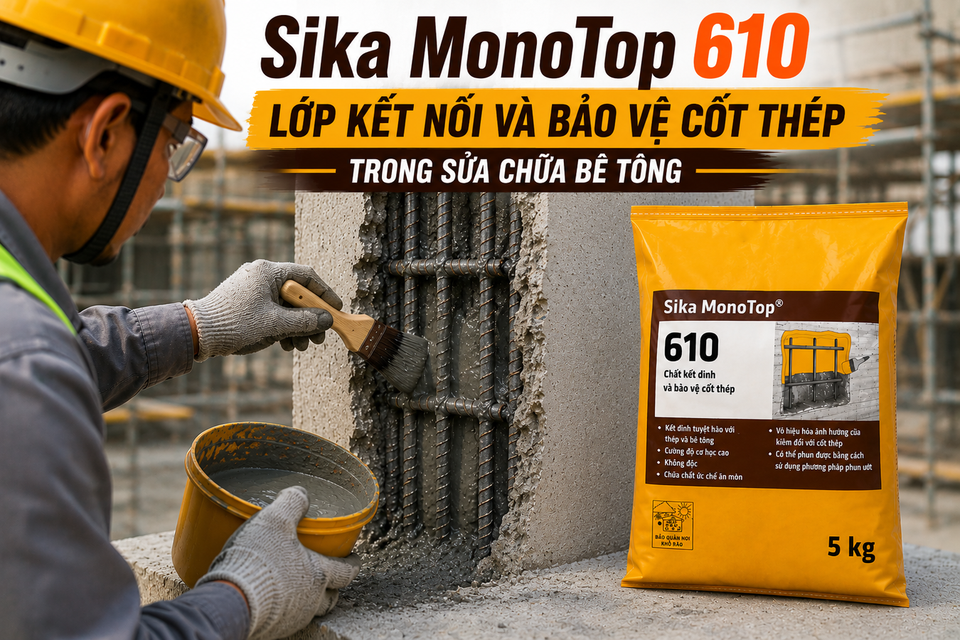 SIKA MONOTOP 610 – LỚP KẾT NỐI VÀ BẢO VỆ CỐT THÉP