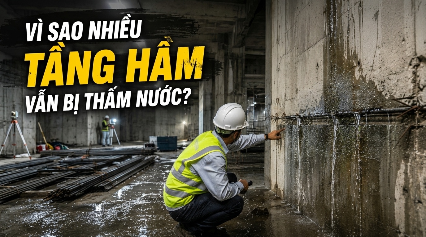 VÌ SAO NHIỀU TẦNG HẦM VẪN BỊ THẤM NƯỚC DÙNG ĐÃ CHỐNG THẤM TỪ ĐẦU ?