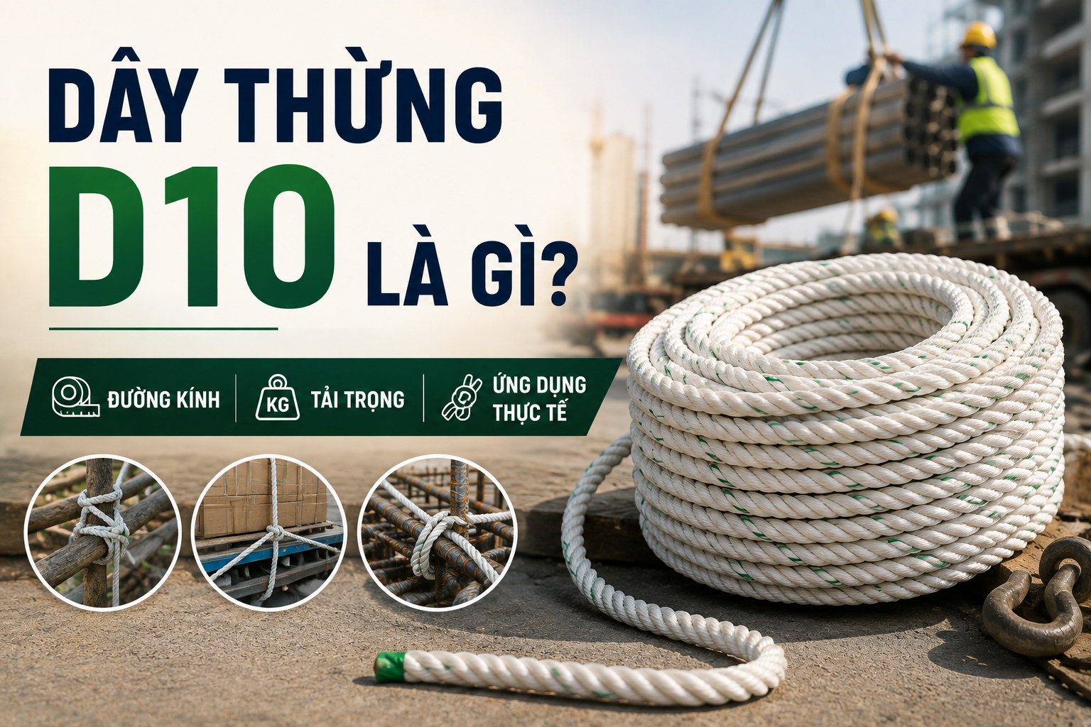 Dây Thừng D10 Là Gì? Đường Kính, Tải Trọng Và Ứng Dụng Thực Tế