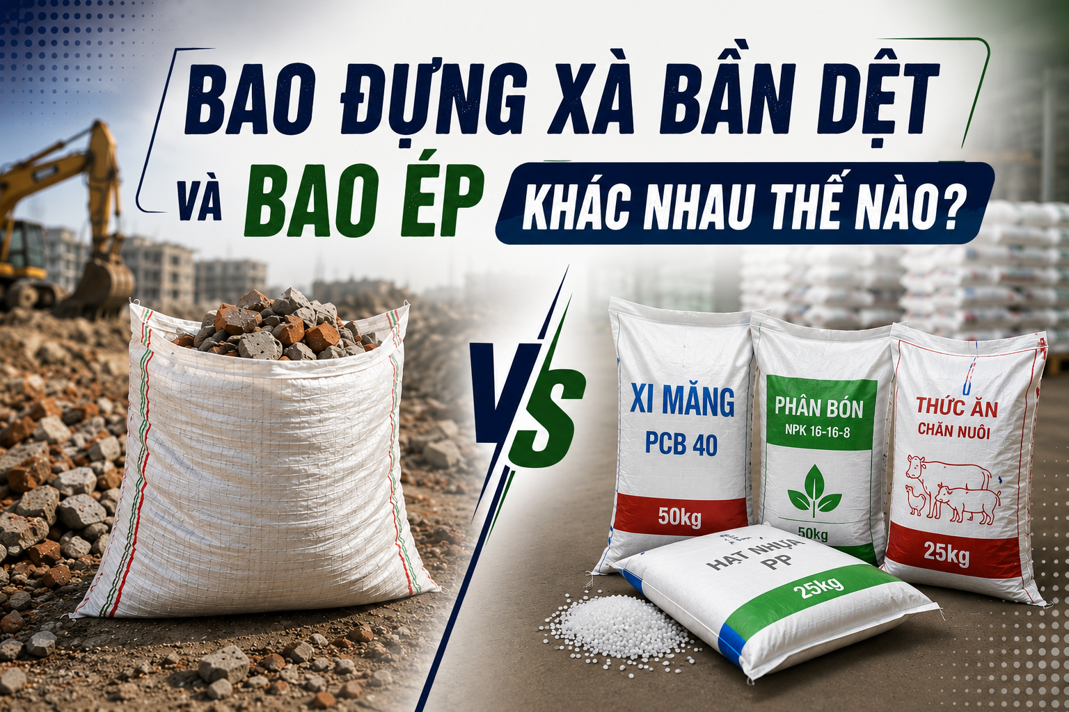 Bao Đựng Xà Bần Dệt Và Bao Ép Khác Nhau Thế Nào? Nên Chọn Loại Nào Cho Công Trình?