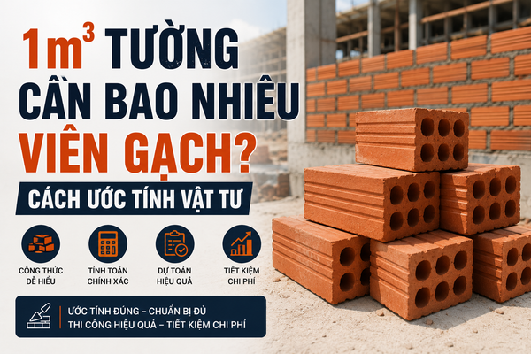 1m³ Tường Cần Bao Nhiêu Viên Gạch? Cách Ước Tính Vật Tư