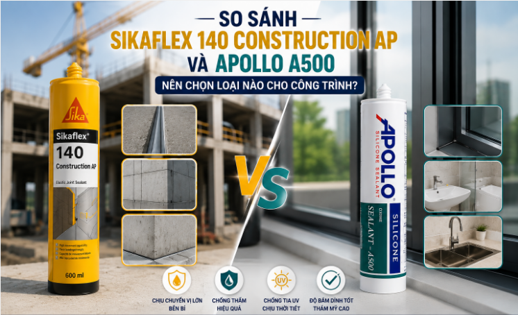 So Sánh Sikaflex 140 Construction AP Và Apollo A500: Nên Chọn Loại Nào Cho Công Trình?