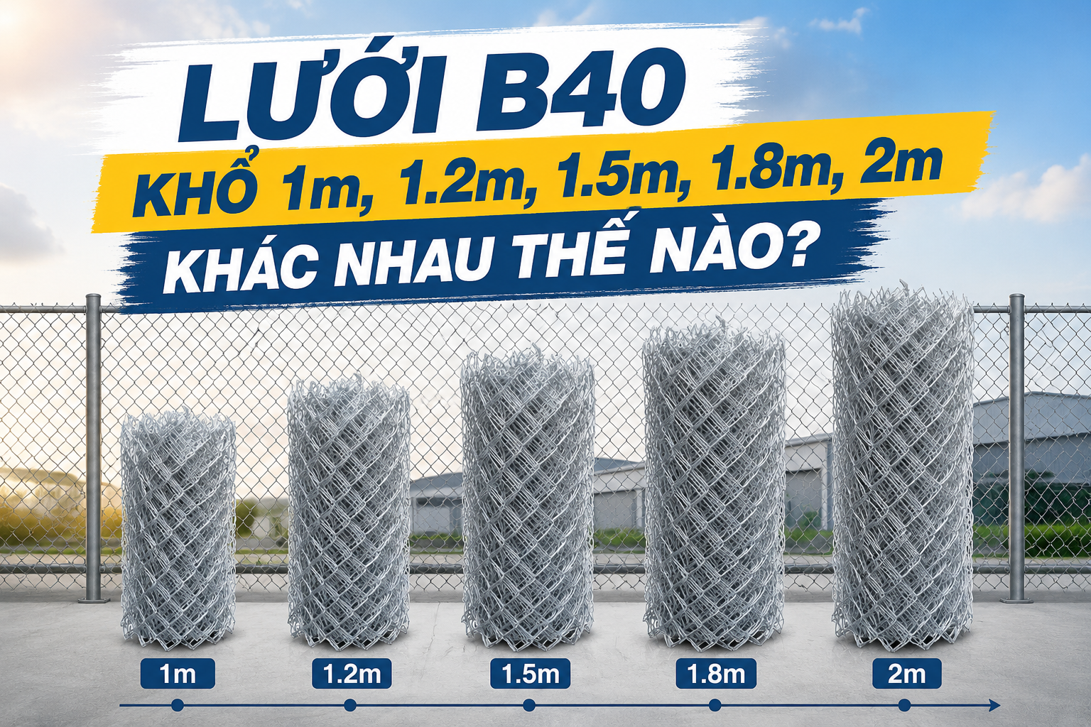 [GIẢI ĐÁP] Lưới B40 Khổ 1m, 1.2m, 1.5m, 1.8m, 2m Khác Nhau Thế Nào?