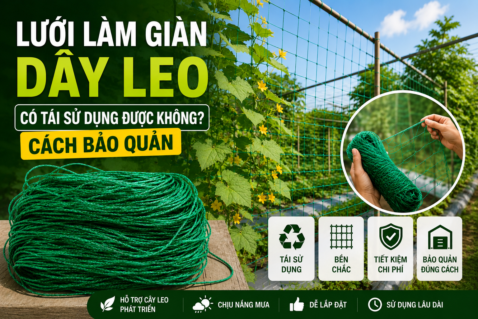 Lưới Làm Giàn Dây Leo Có Tái Sử Dụng Được Không? Cách Bảo Quản