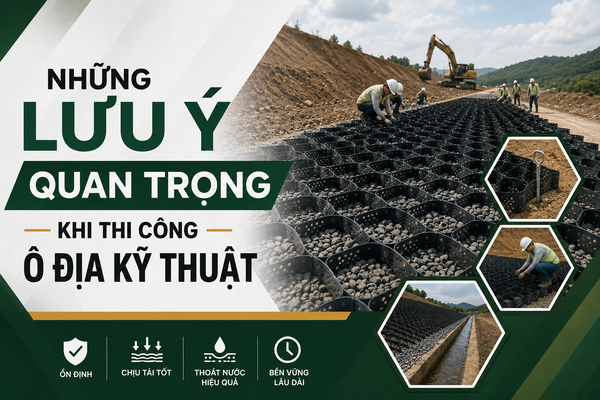 [HƯỚNG DẪN] Những Lưu Ý Quan Trọng Khi Thi Công Ô Địa Kỹ Thuật