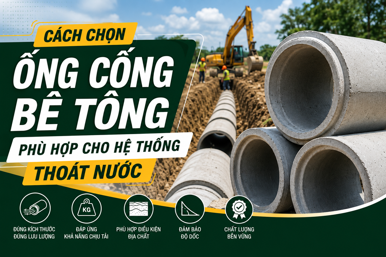 Cách Chọn Ống Cống Bê Tông Phù Hợp Cho Hệ Thống Thoát Nước